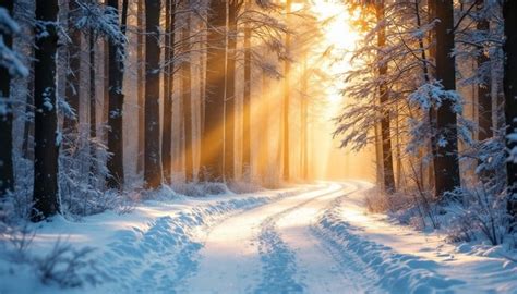 magical winter path image winter forest snow