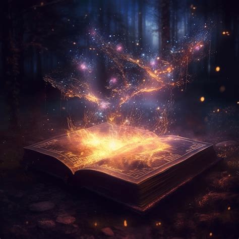 Premium AI Image Open Book With Magic Light Magic Book