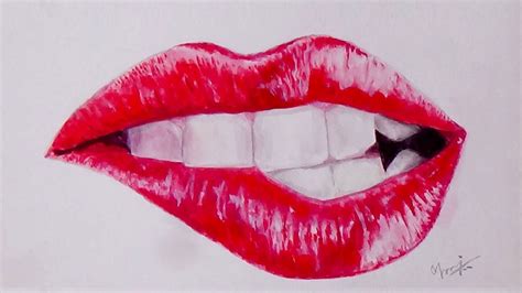 Lips Painting How To Paint Lips With Watercolors Step By Step Watercolor Painting Tutorial