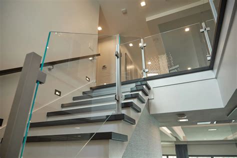 Glass Railing with Floating Stairs - Viewrail