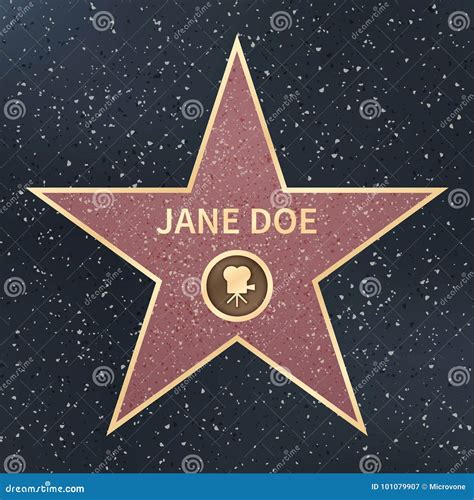 Hollywood Movie Actor Celebrity Walk of Fame Star. Vector Illustration ...