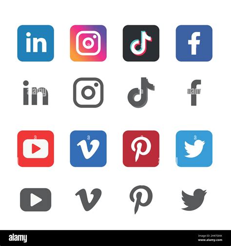 Colección De Logotipo De Redes Sociales Populares Facebook Tiktok