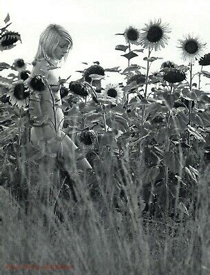 Vintage Female Nude Woman Hippie Sunflower By Karl De Haan Photo