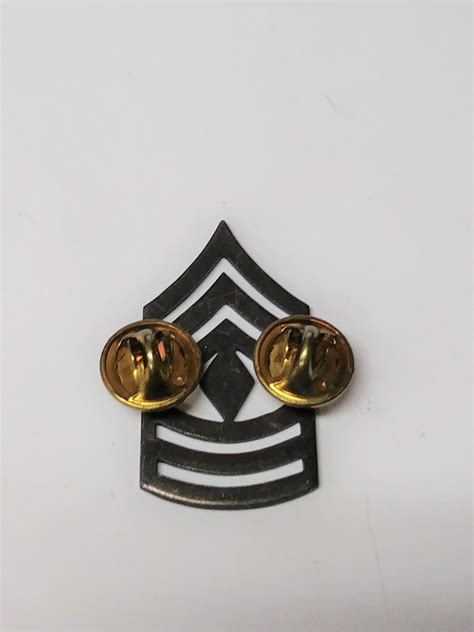 Vanguard Army First Sergeant Chevron Black Subdued Metal Rank Insignia