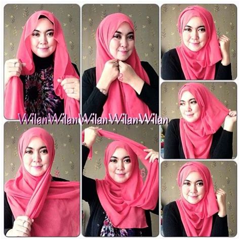 tutorial hijab  wajah bulat  lebar ragam muslim