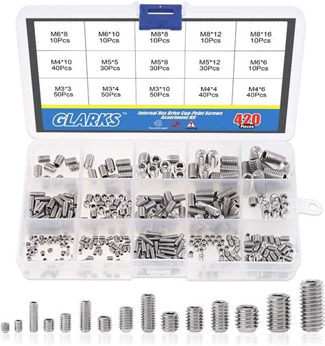 Pcs Allen Head Socket Set Screw M M M M M Stainless Steel