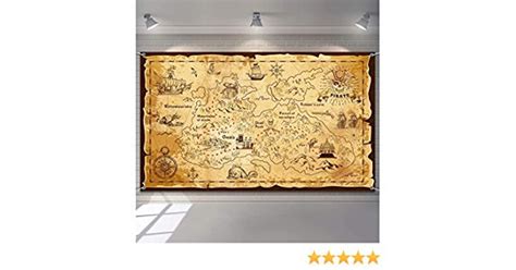 Pirate Treasure Map Backdrop Background Island Treasure Map Banner