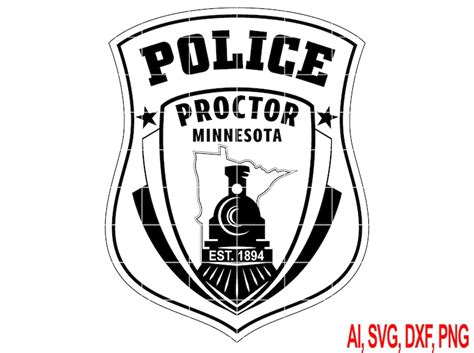 Minnesota Police Proctor Badge Vector Art Aisvg Dxf Png Digital