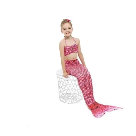 Maillot de Bain Queue de Sirène Bikini Mermaid 3 Pièces Ensembles Rose Cdiscount Prêt à Porter