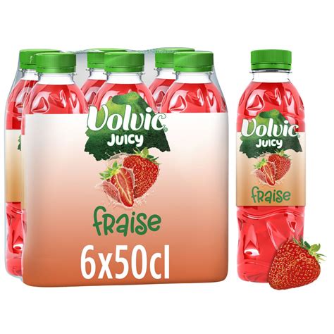 VOLVIC Eau aromatisée Juicy au jus de fraise 6x50cl pas cher à prix Auchan