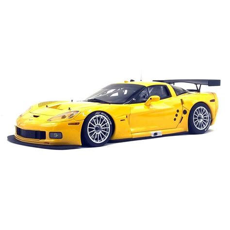 Miniatura Carro Chevrolet Corvette C6R Plain Body Version Amarelo