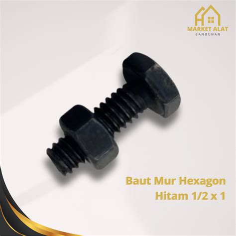 Jual Baut Mur Hexagon 1 2 X 1 UNC Baja Hitam Kunci 19 Full Set Baut