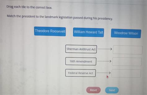 FREE Drag Each Tile To The Correct Box Match The President To The