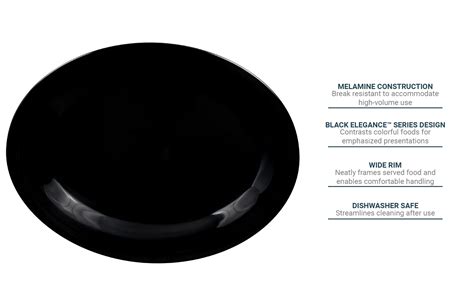 Get Op 950 Bk 9 34 X 7 14 Oval Black Elegance Platter Melamine Black