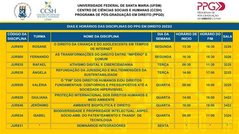 Oferta De Disciplinas Do Ppgd 2º Semestre De 2023 Ppgd