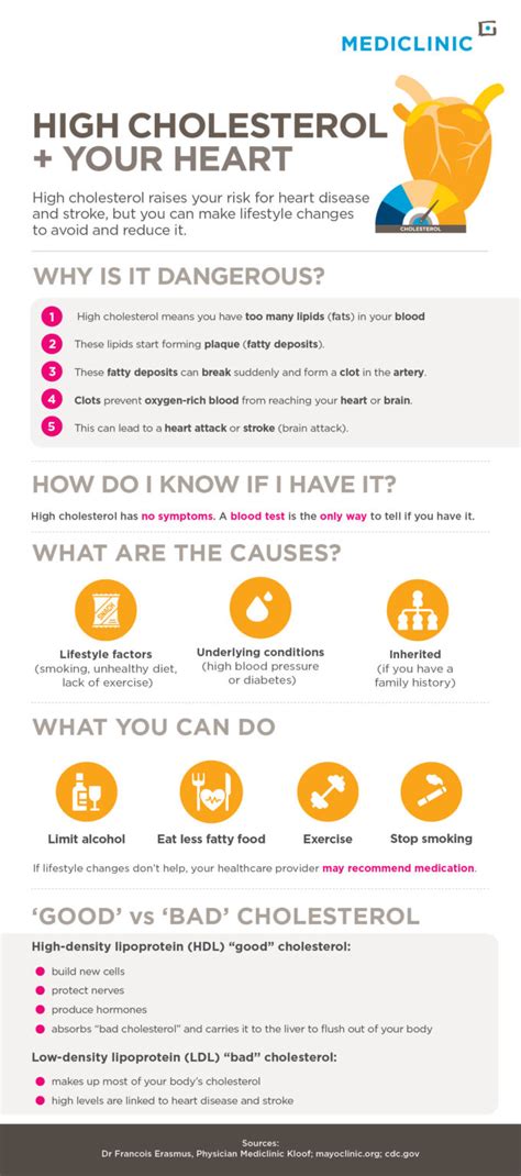 High Cholesterol And Your Heart Infographic Mediclinic