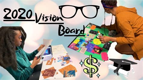 Making 2020 Vision Boards With My Friends College Friday Night In