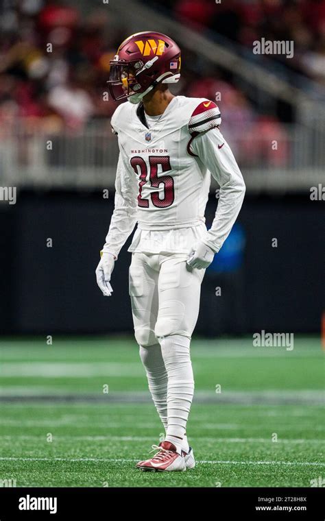 Washington Commanders Cornerback Benjamin St Juste Lines Up During