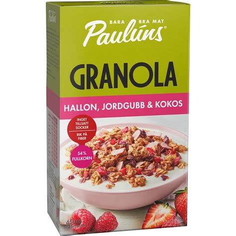 Granola Hallon Jordgubb G Pauluns Handla Mat Online Fr N Din