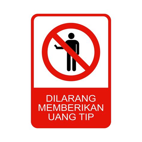 Jual Rambu Plat Plang Lalu Lintas Dilarang Memberikan Uang Tip Cm X