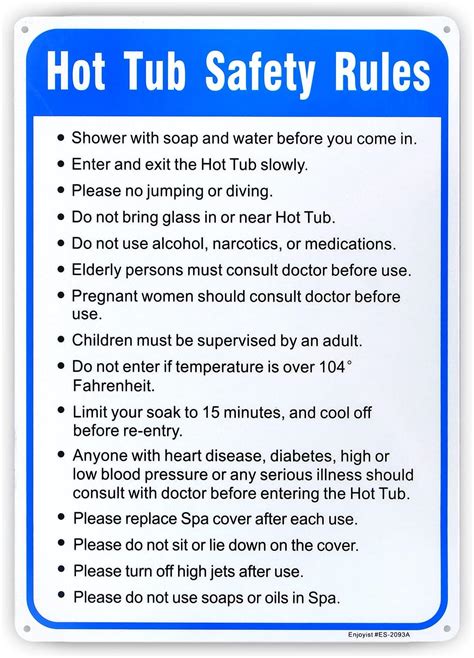 Amazon Unoopler Hot Tub Safety Rules Sign X Metal Patio Lawn Garden