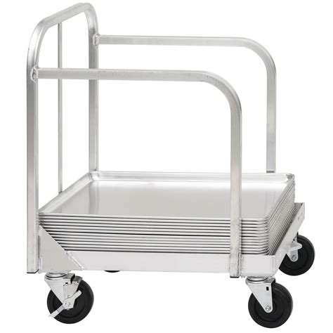 New Age Aluminum Sheet Pan Dolly With Sides And Handle 27l X 22w X 32h