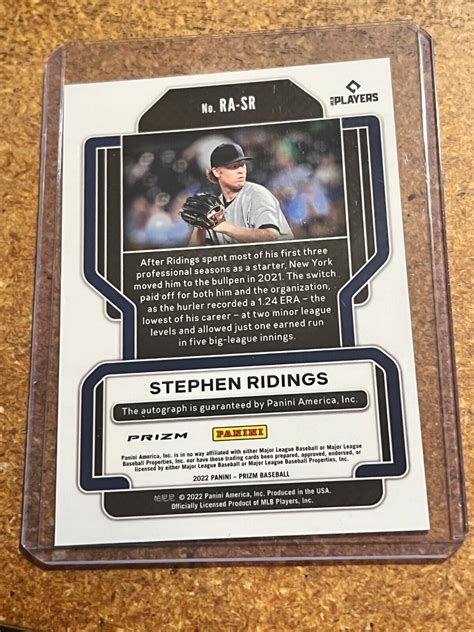 2022 Panini Prizm Baseball Rookie Autographs RA SR Stephen Ridings RC