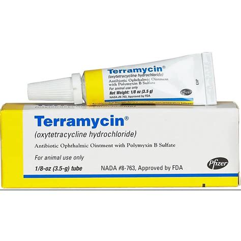 Terramycin Oxytetracycline Hydrochloride Antibiotic Ophthalmic Ointment