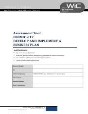 BSBMGT617 Assessment Tool Docx Assessment Tool BSBMGT617 DEVELOP AND