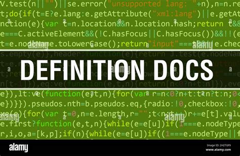 Definition Docs With Binary Code Digital Technology Background