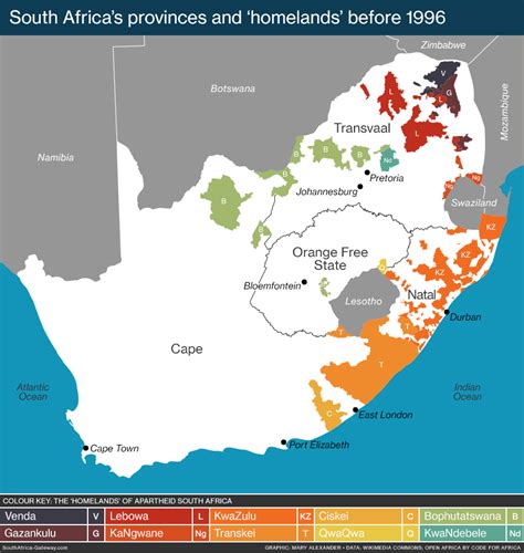 The provinces and ‘homelands’ of South Africa before 1996 - South ...