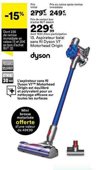 Promo Aspirateur Balai Sans Fil Dyson V Motorhead Origin Chez But