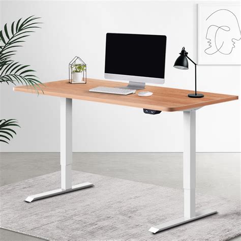 Electric Motorised Height Adjustable Standing Desk White Frame With