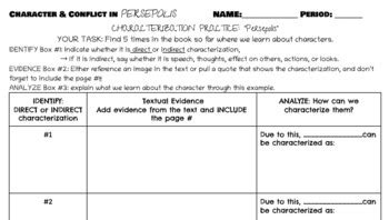 PERSEPOLIS: Character & Conflict Analysis by Rigorous Relevant Resources