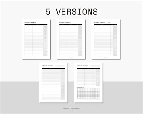 Podcast Tracker Printable Podcast Log Podcast Episode Tracker