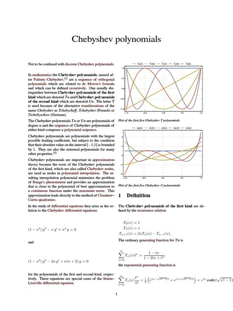 Chebyshev Polynomials | Complex Analysis | Analysis