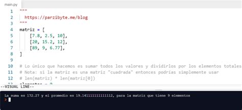 Python Suma Y Promedio De Matriz Parzibyte S Blog