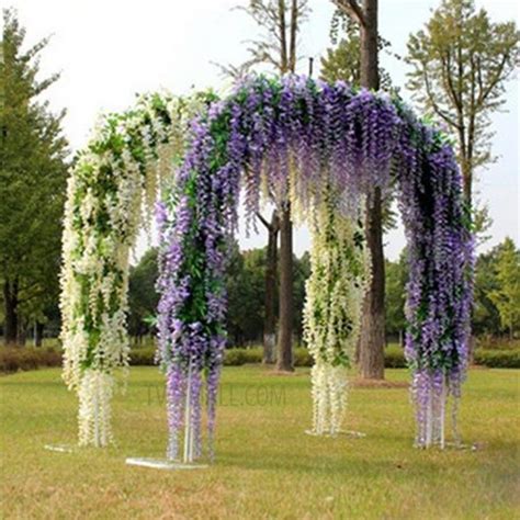 12 Pack One Set Artificial Wisteria Vine Silk Hanging Flower Wedding