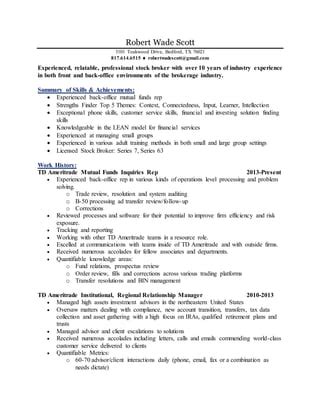 Robert Scott Resume Pdf