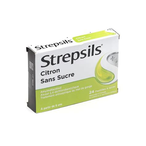 Strepsils Sans Sucre Pastilles Sucer Go T Citron