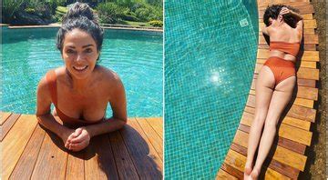 Cenapop Claudia Ohana posa à beira da piscina e encanta seguidores