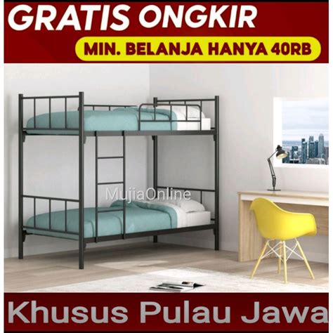 Jual Murah Ranjang Tingkat Susun Divan Besi Kuat Upper Bunk Bed Bisa