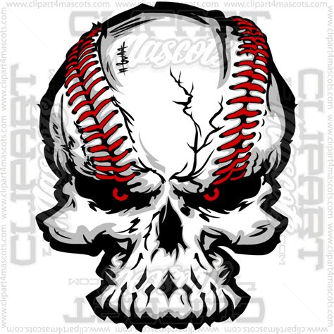 Skull Baseball Clipart Image Vector Or Formats