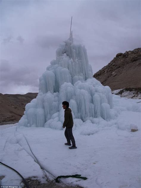 Artificial Glaciers Grown In The Indian Desert Daily Mail Online