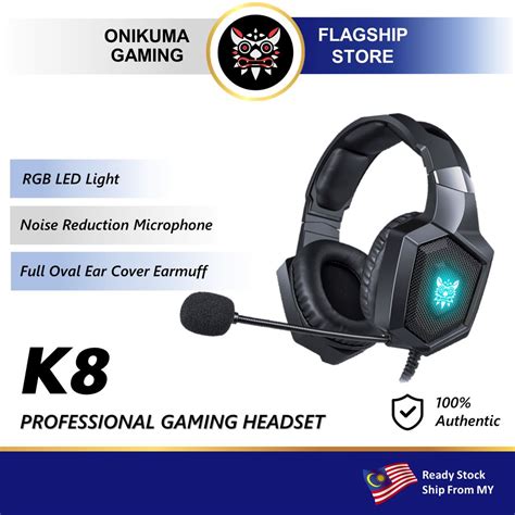 ONIKUMA K8 RGB Full Oval Ear Cover Heavy Bass Ultimate Gaming