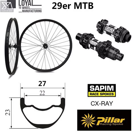 29er Carbono Mtb Rodas Dt350s 27mm Largura 23mm Profundidade Roda De