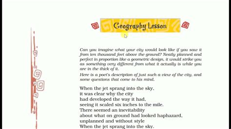 Poem Geography Lesson Reading Explanation In Hindi Class 8