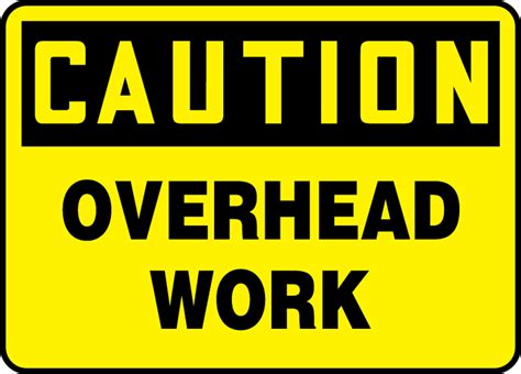 Printable Caution Overhead Work Signs