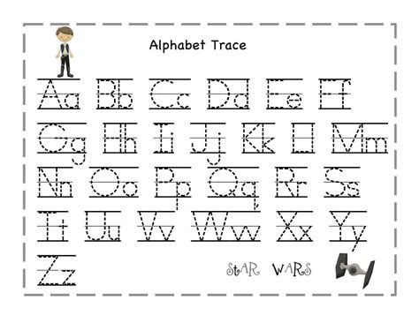 Alphabet Tracing Letters Font - TracingLettersWorksheets.com