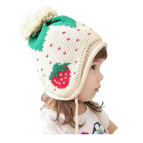 cute winter hats for baby girls Winter Warm Baby Kid Girl Strawberry ...